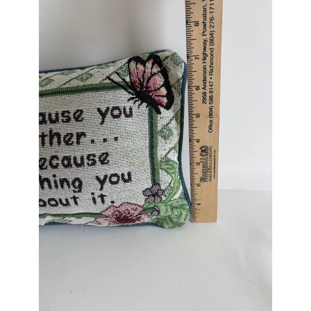 Vintage Style Woven Tapestry Funny Mother Quote Mini Throw Pillow Floral 12x8